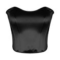 thumbnail image 4 of Lolmot Womens Fashion Solid Fishbone Girdling Slim Backless Tanks Top Short Breast Wrap, 4 of 8