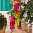 thumbnail image 4 of GDREDA Combinaison Pantalon à Poches Imprimée Décontractée de Carnaval pour Femmes, Style et Confort, Violet, P, 4 of 6
