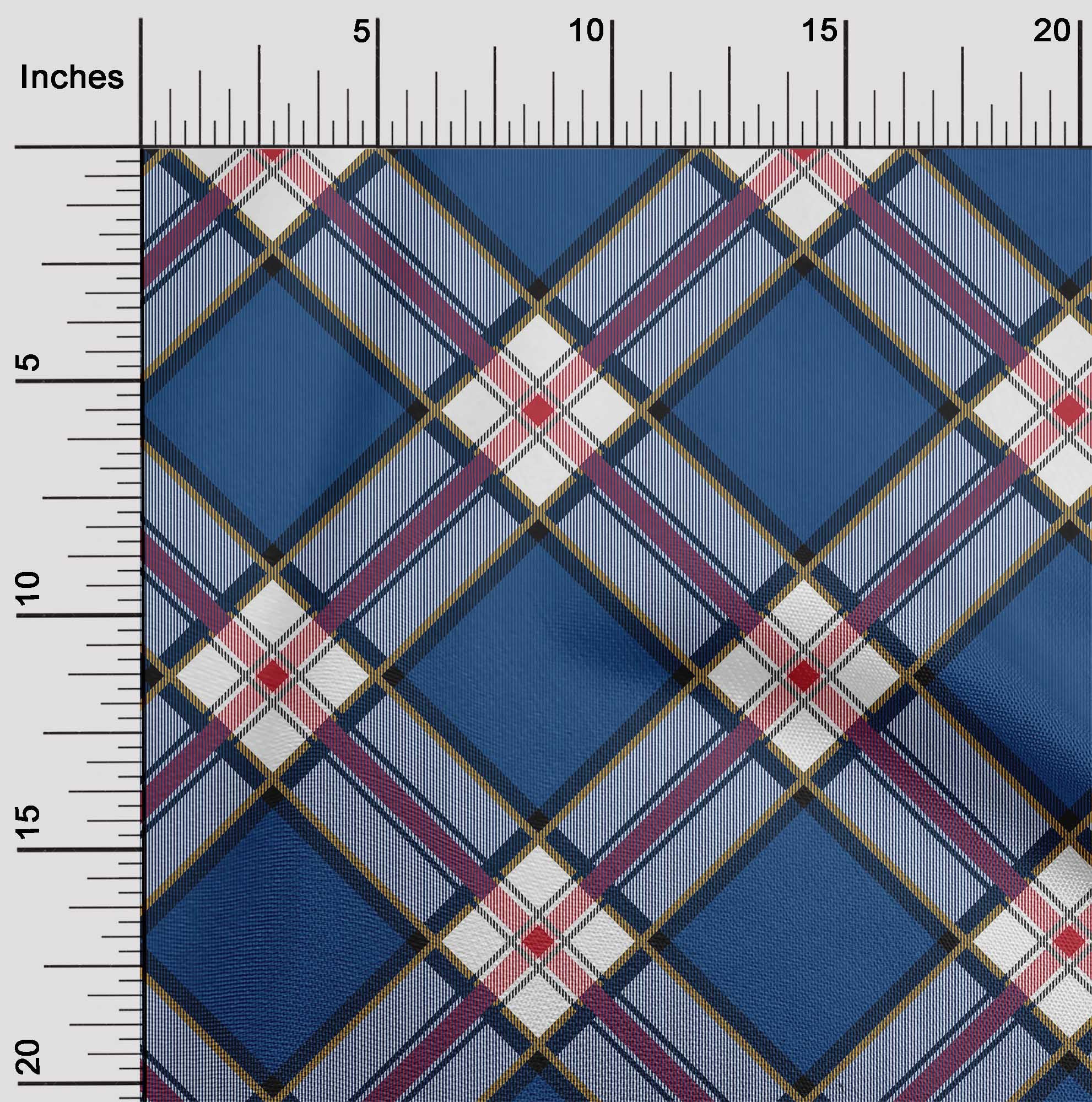 oneOone Silk Tabby Fabric Tartan Check Fabric Prints By Yard 42 Inch Wide