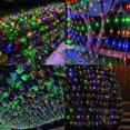 thumbnail image 2 of LED Net Mesh String Fairy Lights 200 LEDs 9.8FT x 6.6FT Net Lights  Plug in Waterproof Mesh Lights for Bushes Garden Patio Christmas Halloween Decorations (Green), 2 of 10