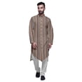 thumbnail image 1 of Atasi Button Down Asymmetric Printed Long Sleeve Rayon Kurta Pyjama Set, 1 of 4