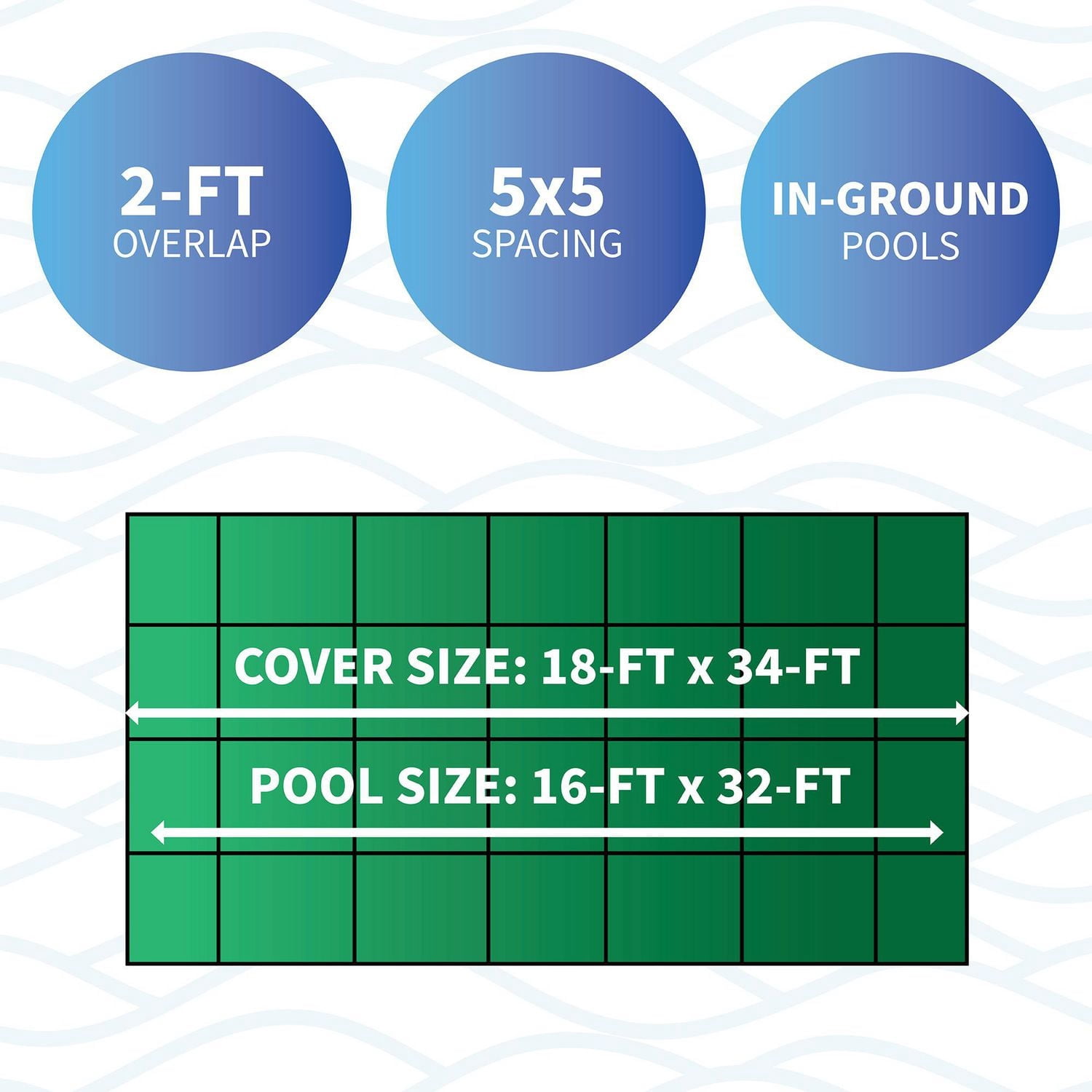 Blue Wave 15-ft x 30-ft Rectangular In Ground Pool Safety Cover