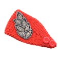 thumbnail image 1 of Crochet Headbands Winter Leaves Pattern with Hairband with Buttons. Rhinestones Elastic Head Protector Wide Warm Chunky Hair Accessories for Girls Red, 1 of 6