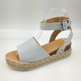 thumbnail image 3 of EGNMCR Sandales pour Femmes, Sandales d'Été pour Femme à Bout Ouvert Décontractées à Plateforme Compensée Chaussures Décontractées en Toile, du Jour, 3 of 7