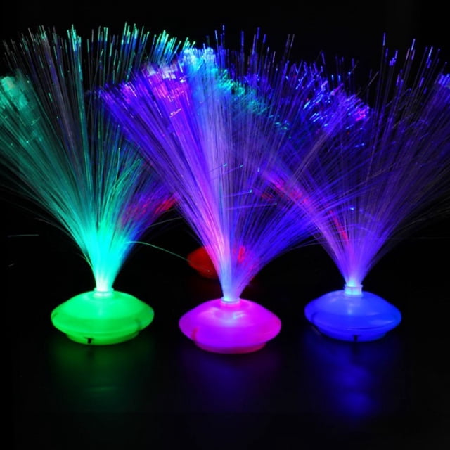 LED Fiber Optic Flower Lamp with Automatic Color Cycling Decorative Light for Home Decor