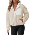 thumbnail image 1 of REDHOTYPE Women's Button Long Sleeve Brushed Jacket Coats with Pockets, 1 of 4