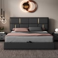 thumbnail image 2 of Velmero Queen Size Upholstered Storage Bed with Hydraulic Lift & Easy Assembly - No Box Spring Required,Black, 2 of 14