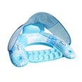 thumbnail image 4 of HILABEE Pool Float with Canopy with Cup Holder Compact Lounger for Lake Summer Beach blue, 4 of 9