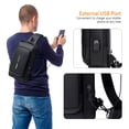 thumbnail image 5 of Men's Multi-functional PU Leather Crossbody Bag with Lockable Zipper & USB Charging Port - Ideal for Motorcycle Riding, Travel, Commuting & Outdoor Activities - Black & Brown Color Option - Size, 5 of 5
