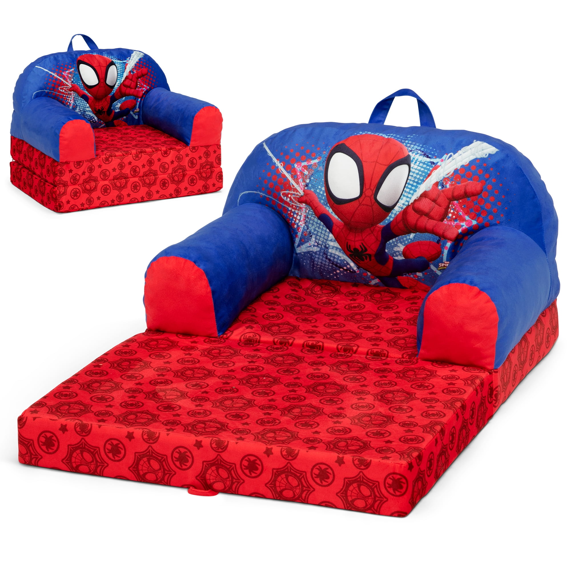 Spidey Amazing Friends Cozee Buddy Flip-Out Chair by Delta Children, Blue
