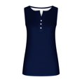 thumbnail image 5 of Timegard Camisoles pour Femmes Col Rond à Boutons Sans Manches Couleur Unie Chic Décontracté Tunique Haut Blouse, 5 of 5