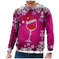 thumbnail image 2 of Ediodpoh T-Shirt de Sport à Col Rond de Noël pour Homme à Manches Courtes d'Hiver T-Shirt de Sport à Col Rond Chandail à Col Rond pour Homme Violet_003 TG, 2 of 4