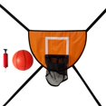 thumbnail image 3 of Almencla Mini Basketball Hoop for Trampoline with Enclosure Outdoor Waterproof Orange with a ball, 3 of 8