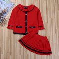 thumbnail image 3 of FOCUSNORM 2-piece Little Girls Dress Set Long Sleeve Top and Short Skirt, 3 of 9