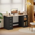 thumbnail image 2 of HOMCOM Computer Desk with 4 Reversible Drawers, 55" Office Desk, Black, 2 of 10