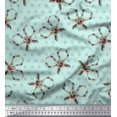 thumbnail image 1 of Soimoi Green Moss Georgette Fabric Floral Scissor & Dots Printed Fabric 1 Yard 44 Inch Wide, 1 of 5