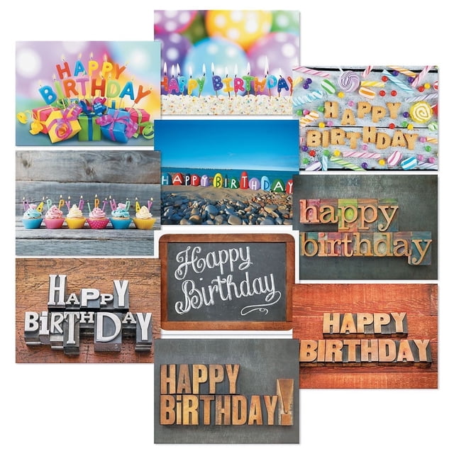 Current Playful Type Birthday Greeting Cards Value Pack - 20 Count, 5" x 7"