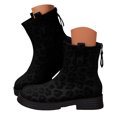 thumbnail image 1 of Mepaouo Womens Ankle Boots Square Toe Leopard Chelsea Slip on Booties Ladies Winter Combat Dress Boot, 1 of 8