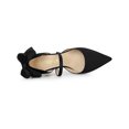 thumbnail image 4 of BLISSFUL STEP Women's Shoes Satin High Heel Pumps Bow Decor Pointed Toe Slip-On Shoes Black 9, 4 of 7