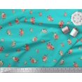thumbnail image 2 of Soimoi Green Poly Georgette Fabric Leaves & Peony Floral Decor Fabric Printed Yard 42 Inch Wide, 2 of 5