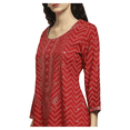 thumbnail image 3 of Biba Rangriti Indian Ethnic Kurta Set (Festive Glam 20878), Red, Size 36, 3 of 5