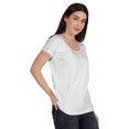 thumbnail image 2 of Inkmeso T-Shirt Basique à Encolure Dégagée Décontracté à Manches Courtes en Coton Uni T-Shirt Haut pour Femmes, 2 of 8