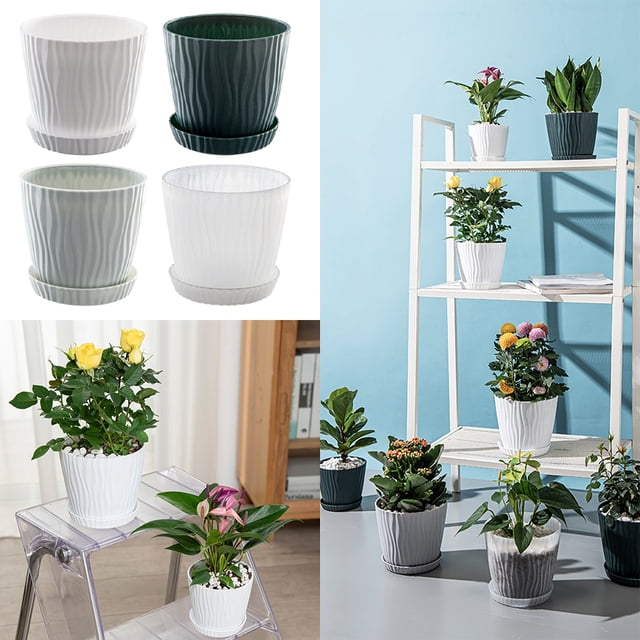 Baohd Space-efficient Planters For Small Spaces Indoor And Outdoor Easy To Maintain green S pot+S tray 1Set