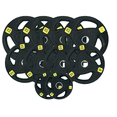 thumbnail image 1 of HAJEX Olympic Rubber Tri-Grip Plates Set 2 inch - 330LB Set - ( 11LB, 33LB, & 44LB), 1 of 5