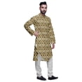 thumbnail image 2 of Atasi Button Down Asymmetric Printed Long Sleeve Rayon Kurta Pyjama Set, 2 of 4