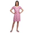 thumbnail image 2 of Moomaya Chemise de Nuit à Manches Courtes Imprimée pour Femmes, Col Rond, en Coton, Vêtement de Nuit, 2 of 5