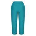 thumbnail image 5 of Timegard Plus Size Pants for Women Elastic Waist Solid Color Comfy Fall Casual Crop Pants with Pockets, 5 of 5