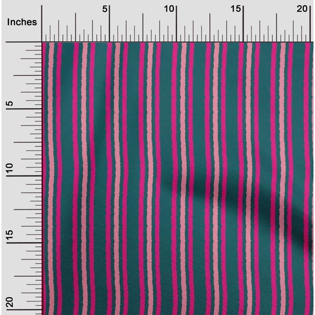 oneOone Cotton Flex Fabric Stripe Block Printed Craft Fabric BTY 40 Inch Wide