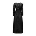 thumbnail image 5 of adviicd Robes de Soirée pour Femmes Élégantes Robes Maxi Moulantes à Manches Longues Col en V Froncé Robe de Cocktail Soirée Noire,TTTG, 5 of 5