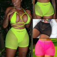 thumbnail image 1 of Women See Through Fishnet Shorts Leggings Mesh Pants Cycling Bikini Cover Up, 1 of 3