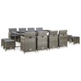 thumbnail image 1 of vidaXL 13 Piece Outdoor Dining Set with Cushions Poly Rattan Grey, 1 of 5
