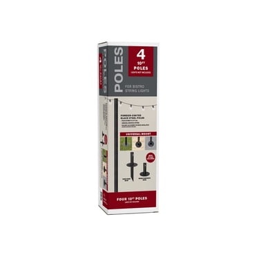 Excello Global Products - String light pole - black (pack of 4)