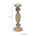 thumbnail image 2 of Oval Raffia Metal Pillar Candlestick 13.25", 2 of 3