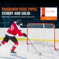 thumbnail image 2 of KFFKFF Street Hockey Goal, Durable Steel Frame for Indoor/Outdoor Use, Standard Pro Training Hockey Set, Quick Setup Portable Net, 72" x 48", White/Red, 2 of 9