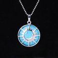 thumbnail image 1 of Pendentif Perles Plates Pierre Naturelle Quartz Cristal Collier Couleur Argent Femmes Hommes, 1 of 6