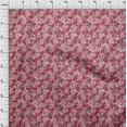 thumbnail image 4 of oneOone Tissu en Coton Flex Rouge Floral Rétro Tissu pour Robe Tissu Imprimé au Mètre 40 Pouces de Large, 4 of 5