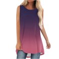 thumbnail image 2 of LSLJS Women Tank Summer Gradient Color Round-Neck Sleeveless Casual Tunic Tops Blouse, Womens Tank Tops, 2 of 5