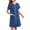 Navy, variant on Sakmal Full Zip Womens Moomoo Nightgowns with Pockets House Dress Blue Starts Short Sleeve Nightgowns