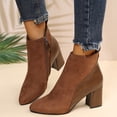 thumbnail image 2 of HBFAGFB Bottines pour Femmes à la Mode Automne Hiver à Talons Hauts Chaussures d'Automne Confortables Brun Taille 39, 2 of 9