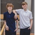 thumbnail image 3 of Unizone Uniforms Boy short Sleeve Polo shirt (Small, Navy Blue), 3 of 6