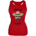 thumbnail image 1 of Funny Cat Cinco de Mayo Meow Red Juniors Soft Tank Top, 1 of 1
