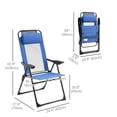 thumbnail image 3 of Outsunny Double Camping Chairs Foldable w/ Reclining & Headrest, Blue, 3 of 10