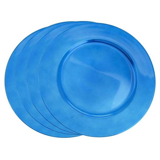 Saro Lifestyle Plaques de Charge au Design Classique en Bleu Cobalt - Ensemble de 4