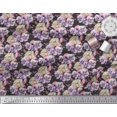 thumbnail image 2 of Soimoi Velvet Fabric Insect,Pansy & Yellow Flower Floral Print Fabric by the Yard 58 Inch Wide, 2 of 3