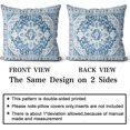 thumbnail image 2 of Light Blue Boho Throw Pillow Covers Set of 2 Monaco Rug Carpet Double Sided Pattern Cotton Soft Pillow Case Cushion Cover Pillowcase for Garden Couch Sofa Bed Decorative 18x18 inch, 2 of 5