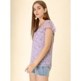thumbnail image 4 of INSPIRE CHIC Women's Chiffon Square Neckline Ruffle Sleeve Floral Top, 4 of 6